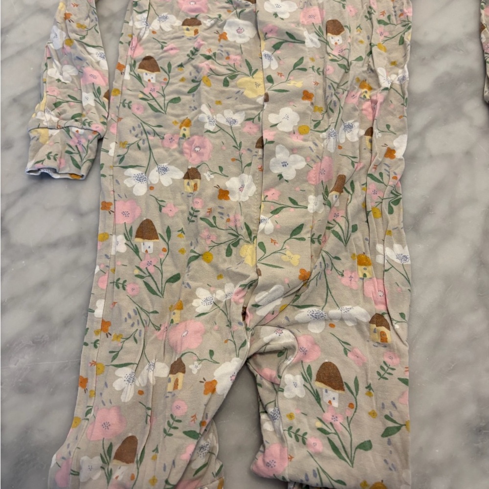 Magnetic Me Baby Onesie with Floral and Mushroom Design